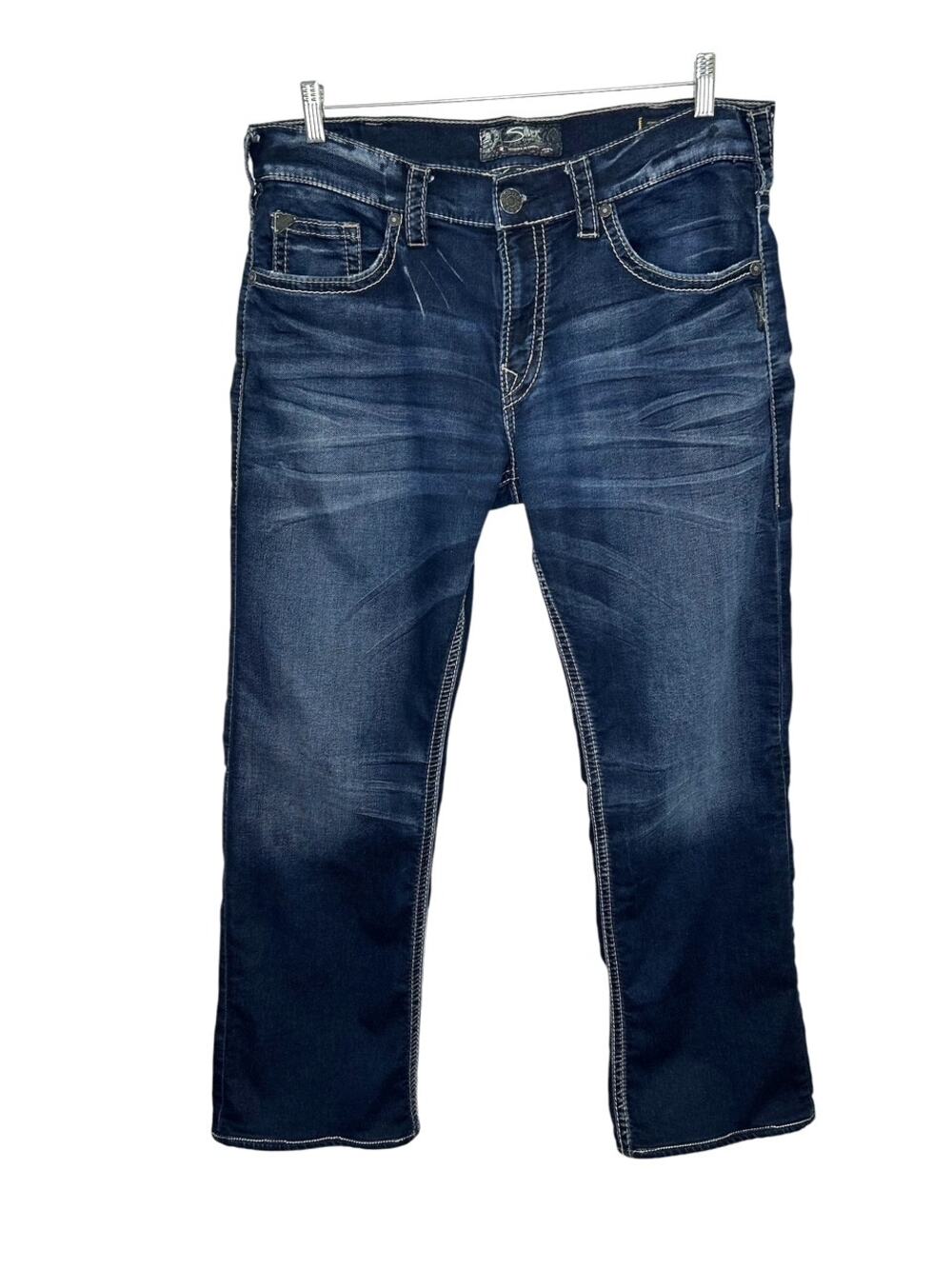 Silver Jeans Zac Men 36x31 Blue Excellent Joga Relaxed Straight Leg Denim Y2K